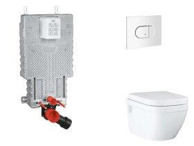 GROHE - Uniset Set předstěnové instalace, klozetu, sedátka SoftClose a tlačítka Arena Cosmopolitan, alpská bílá SANI15BB3112