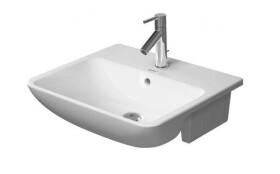 DURAVIT - ME by Starck Umyvadlo zápustné 55x46 cm, s 1 otvorem pro baterii, s WonderGliss, alpská bílá 03785500001