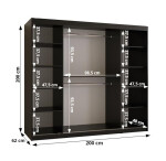 Šatní skříň Abi Dome 2 Rozměry: 120 cm, Barva korpusu + barva dveří: Černá + Černá