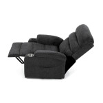 Polohovací křeslo, elektrické kabelové ovládání, šedá, látka, TV-S8348 GREY2