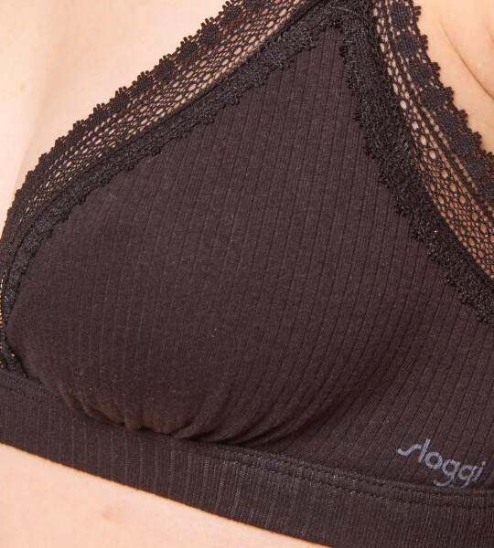 Dámská podprsenka GO Ribbed R Bralette - BLACK - černá 0004 - SLOGGI BLACK L