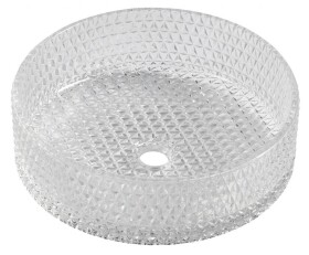 SAPHO - MARAGUA skleněné gravírované umyvadlo na desku Ø 39,5cm, čirá TY214CL