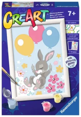 Ravensburger CreArt Létající zajíček s balónky (se třpytivými kamínky)