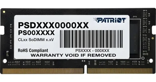 Patriot Signature 8GB 2400MHz / SODIMM / DDR4 / CL17 / Unbuffered / Non-ECC / 1,2V (PSD48G24002S)