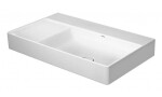 DURAVIT - DuraSquare Umyvadlo 80x47 cm, bez přepadu, bez otvoru pro baterii, pravé, DuraCeram, bílá 2349800070