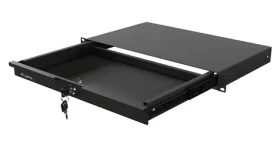 Lanberg Výsuvná rack police 1U černá / Rack police / 19" / Hloubka 270 mm / Nosnost 30 kg (AK-2002-B)