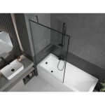 MEXEN/S - Next vanová zástěna FIX 100 x 150, černá vzor, grafit metal 895-100-000-00-70-95