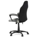 Kancelářská a herní židle, potah růžová, šedá a černá látka, houpací mechanismus