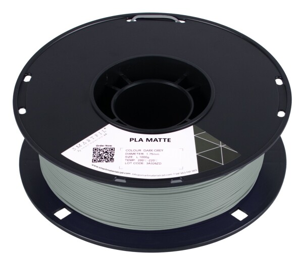 PLA MATTE filament tmavě šedý 1,75 mm Smartfil 1 kg