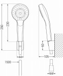 MEXEN/S - R05 Kama vanová baterie se sprchou set, černá 7253R05-70