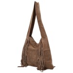 Trendy dámská kožená kabelka na rameno Bobbie, taupe