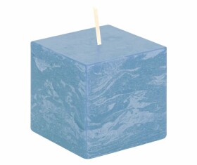Svíčka kostka světle modrá rustikální 68/68/65 Gala kerzen Svíčka kostka světle modrá rustikální 68/68/65 Gala kerzen