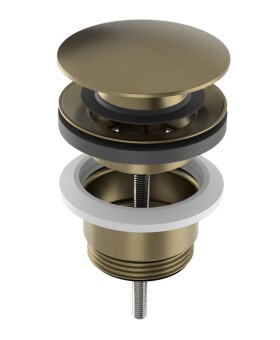SAPHO - Umyvadlová výpust 5/4“, click-clack, velká zátka, 10-65, zlato mat CV1002G