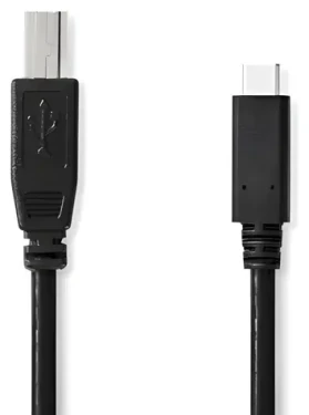 Nedis USB-C - USB-B černá / Kabel USB / USB 2.0 / 480 Mbps / 1 m (CCGL60650BK10)