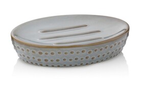 KELA Miska na mýdlo Dots keramika šedohnědá KL-23600
