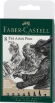 Faber-Castell Pitt Artist Pens sada 8 ks různé hroty černý inkoust