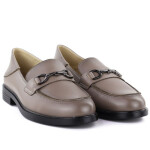 Dámské kožené polobotky mokasíny béžové Vinceza 18117 40