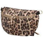 Módní koženková ledvinka se zvířecím potiskem Sixto, leopard khaki/černá