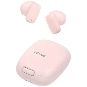 USAMS ID25 růžová / Bezdrátová sluchátka do uší / Bluetooth 5.3 / 30 mAh + 230 mAh (BHUID04)