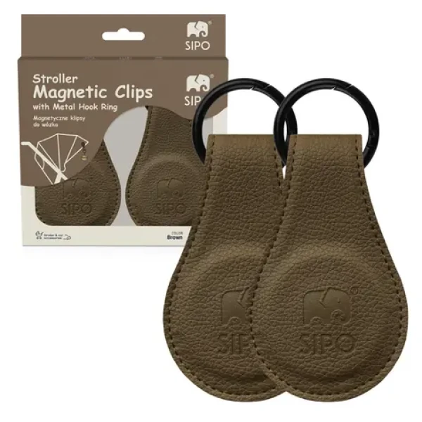 Sipo Magnetické klipy na kočárek 2ks hnědá