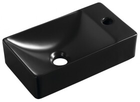 SAPHO - MARGITHA keramické umývátko 38x22cm, otvor pro baterii vpravo, černá mat MGT3822B