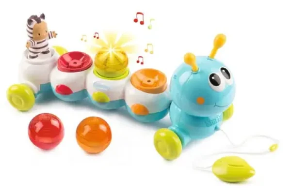 Smoby Housenka na tahání Caterpillar Cotoons elektronická se světlem a melodiemi