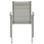 Židle zahradní béžový textilen, hliník, béžová barva, područky polywood v dekoru dubu