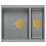 Quadron - Granitový dřez Logan 150 Grey Metallic Ocel HCQL5646U5-BS_U