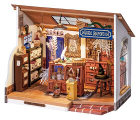 3D Dřevěná skládačka: Miniatura domečku - Kouzelnický krámek