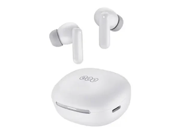 QCY MeloBuds HT16 bílá / Bezdrátová sluchátka s mikrofonem / TWS / ANC / Bluetooth 5.4 / IPX4 / dobíjecí box (HT16 white)