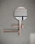 IDEAL STANDARD - ALU+ Zrcadlo s držákem ručníků, poličkou a pohárkem na kartáčky a pastu, rosé BD588RO