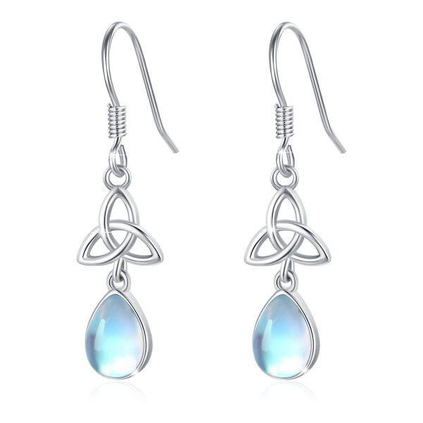 LUNICA Visací stříbrné náušnice MĚSÍČNÍ KÁMEN 0659