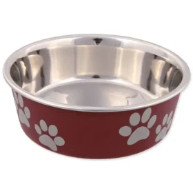TRIXIE Miska nerezová s plastovým pláštěm 12 cm 250 ml / Miska pro psy / Protiskluzová guma (G14-25241)