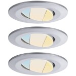 Paulmann 92907 Whirl LED vestavné svítidlo, LED, pevně vestavěné LED, 4.9 W, hliník (kartáčovaný), saténová, sada 3 ks