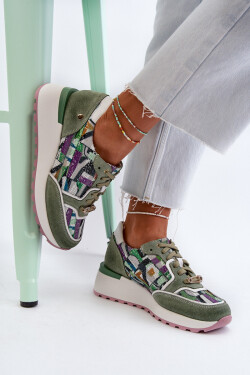 Dámské kožené tenisky na platformě Maciejka 06390-09 seledýnové 36