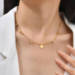 Náhrdelník se zirkony Madeleine - chirurgická ocel, Zlatá 40 cm + 5 cm (prodloužení)