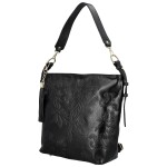 Módní dámská kožená kabelka na rameno Selin, černá