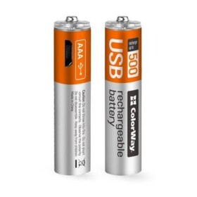 Colorway nabíjecí baterie AAA / 400 mAh / Li-Pol / 1.5 V / 500 cyklů / microUSB / 2 ks (CW-UBAAA-01)