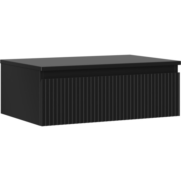 MEXEN/S - Rivel koupelnová skříňka pod umyvadlo 70 cm s deskou, 1 šuplík, reliéf , černá mat 91A20-07023-1-BFC71