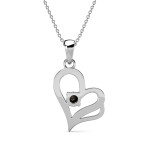 Elenys pozlacený náhrdelník Swarovski® Srdce 18K bílé zlato