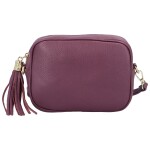 Elegantní dámská kožená crossbody kabelka Liane, fialová