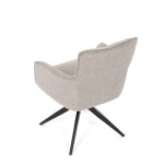 Židle jídelní, taštičkové pružiny v sedáku, 180° otočný mechanismus, lanýžová voděodolná látka, černý kov