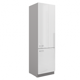 Skříňka pro vestavenou lednici 60 LO-210 2F Barva korpusu: Šedá, Barva dvířek: Bílý lesk (Blanka)