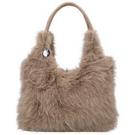 Módní dámská plyšová kabelka do ruky Viorica, taupe