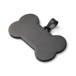 Přívěsek z nerezové oceli - kost pro pejska - 22 x 40 x 1,8 mm - 1 ks Barva: Černá