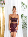 Sexy Koucla Wetlook Highwaist Sukně asymetrická Einheitsgroesse