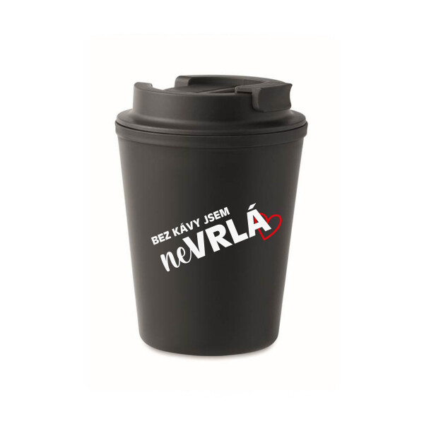 BEZ KÁVY JSEM NEVRLÁ - černý termohrnek 300 ml