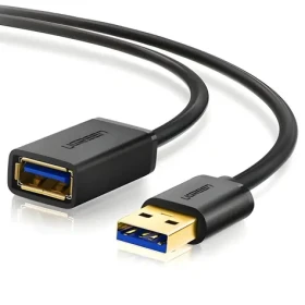 Ugreen US129 černá / Prodlužovací kabel / USB-A (M) - USB-A (F) / USB 3.0 / 2 m / 5 Gbit/s (10373B)