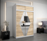 Šatní skříň Abi Bo s nástavcem Barva korpusu: Dub artisan, Rozměry: 250 cm, Dveře: Dub artisan
