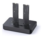 GEMBIRD dokovací stanice pro stolní počítače DD2-U3M2, USB-C, 2x M.2 SATA, NVMe SSD, černá EDF_1561690